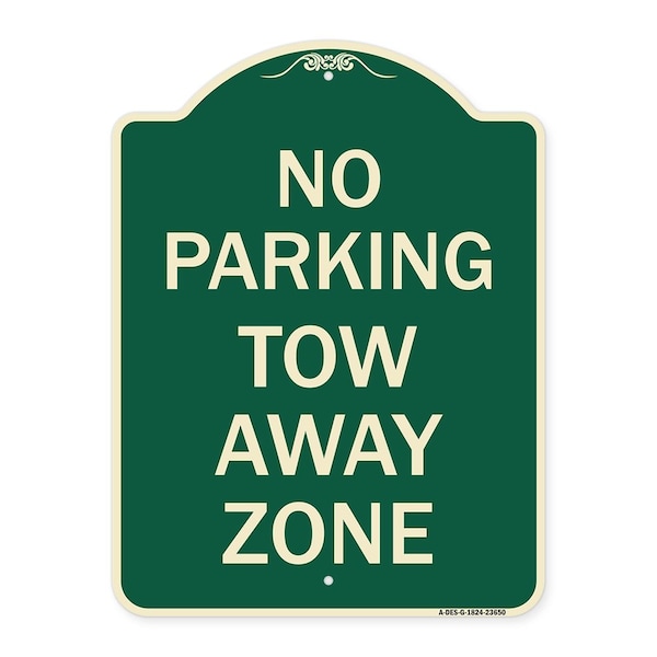 Signmission No Parking Tow Away Zone Heavy-Gauge Aluminum Architectural Sign, 24" x 18", G-1824-23650 A-DES-G-1824-23650 - main